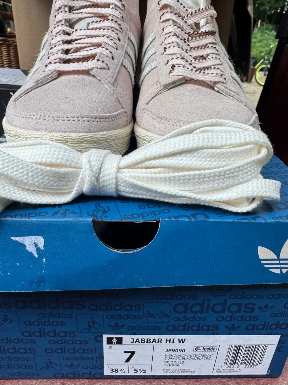 adidas Women’s Blush Pink Suede High-Top Sneakers